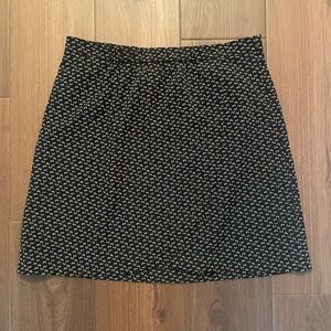 LOFT Black and White Patterned Skirt